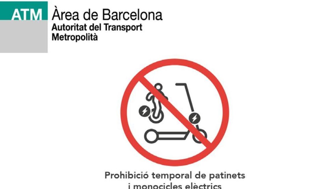 Prohibición de patinetes en transporte público en 2023